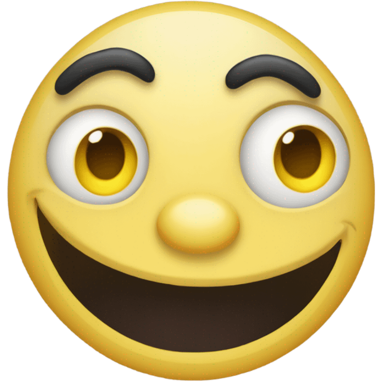 I created a yellow emoji with tired eyes and a happy mouth emoji