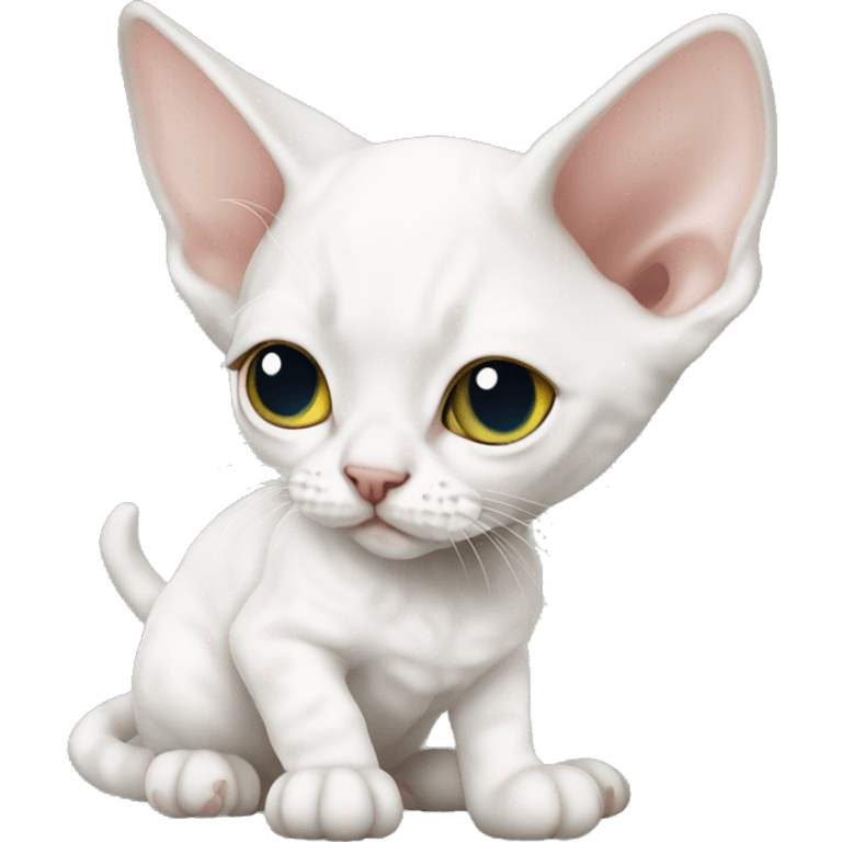 White Devon rex kitten emoji