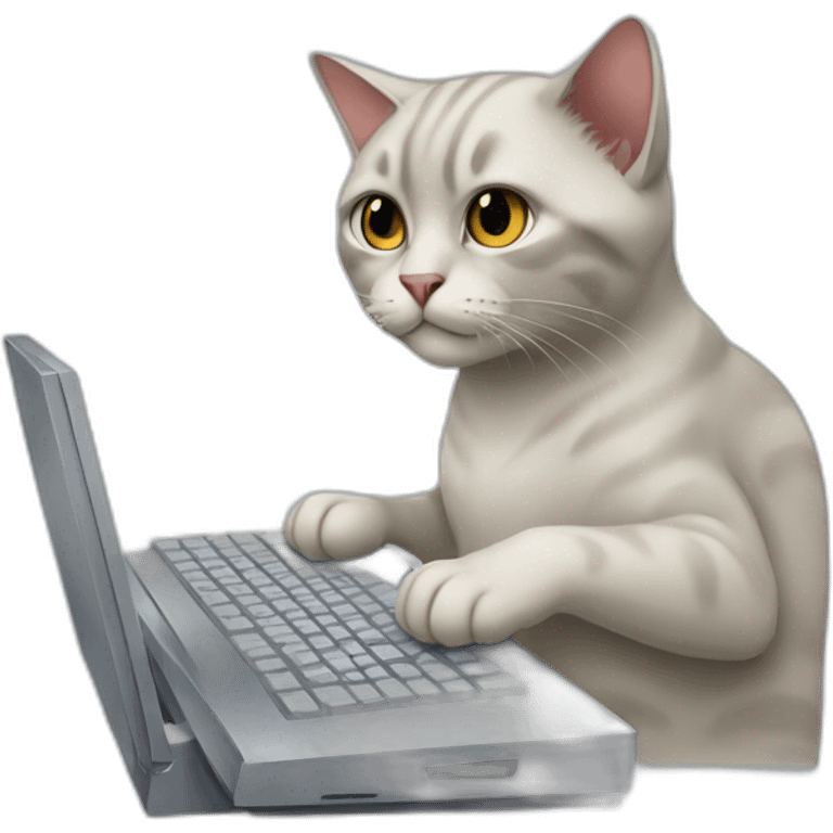 cat typing on a computer emoji