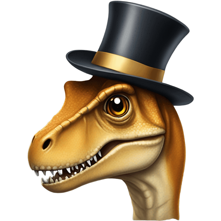 t. rex with a top hat emoji