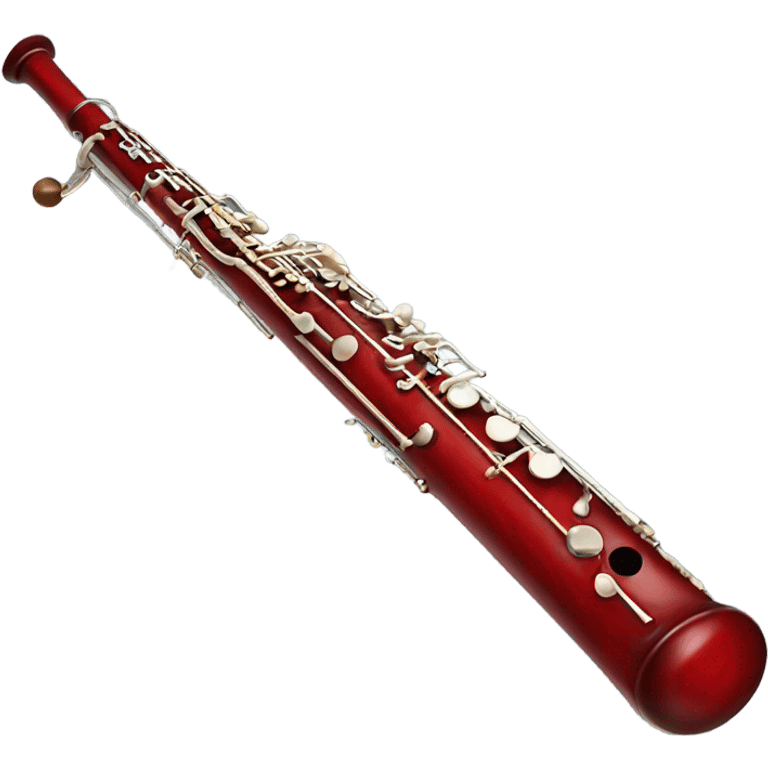 wind instrument bassoon, red wooden bassoon, long and not curved emoji