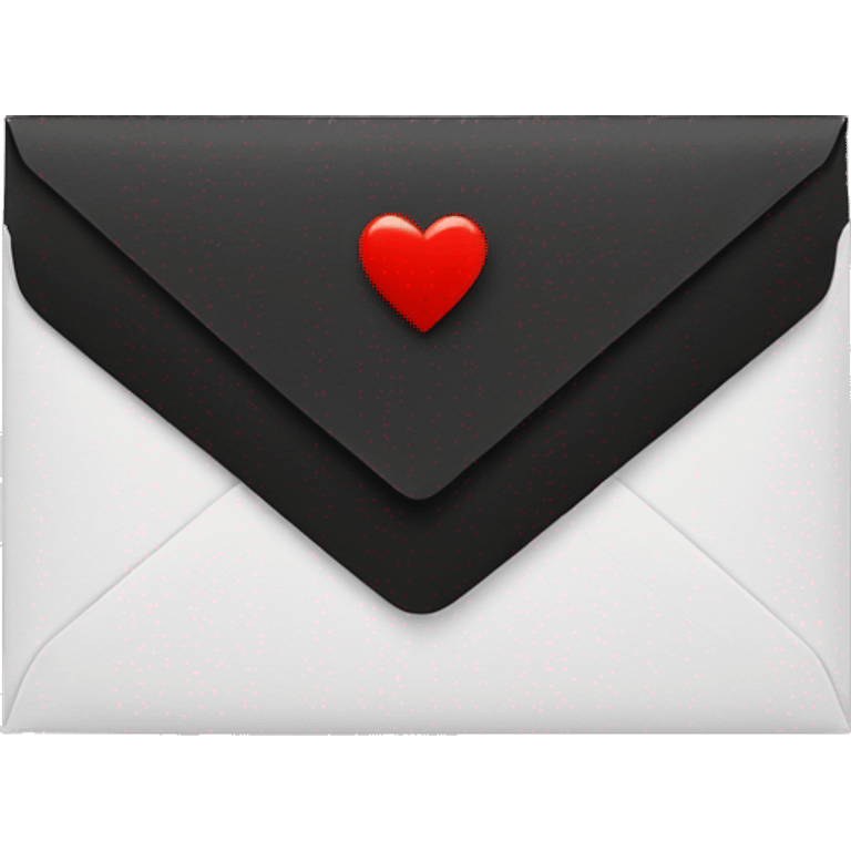 black envelope with red heart emoji