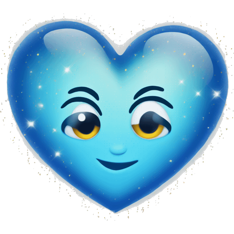 blue heart with sparkles emoji