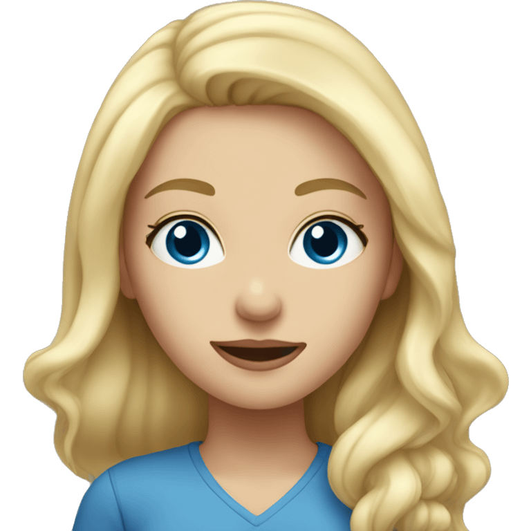 blonde girl with blue eyes emoji