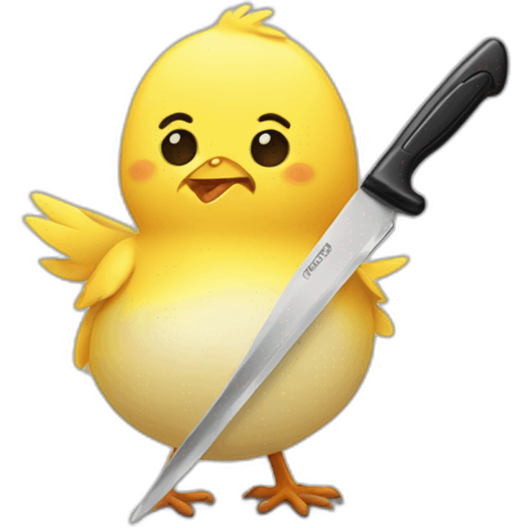 Chick with a knife emoji