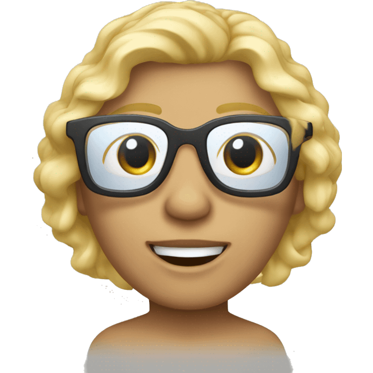 Mädhen mit brille blonden haaren emoji