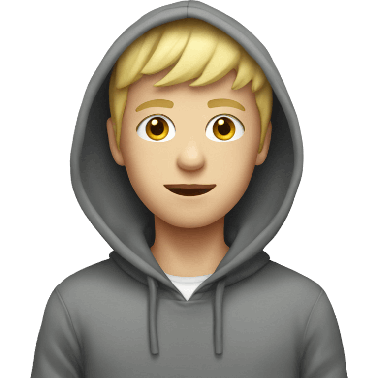 blonde boy in hoodie indoors emoji