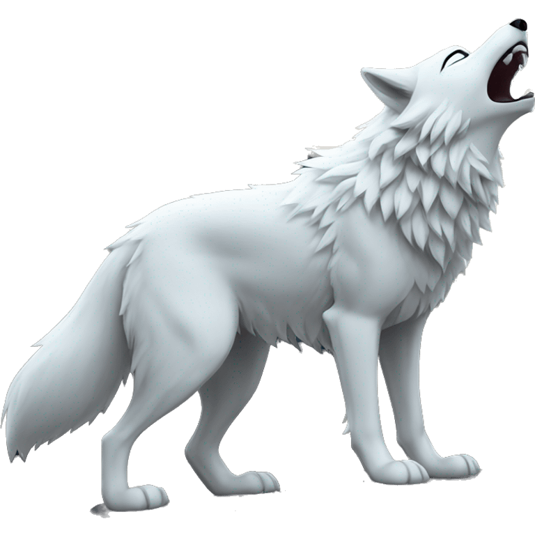 White wolf howling at the moon cool emoji