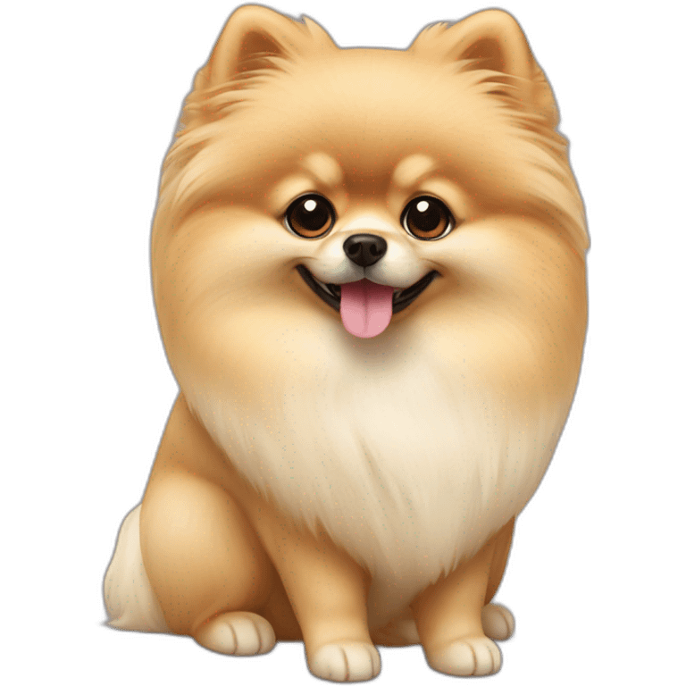 Cream pomeranian dog emoji