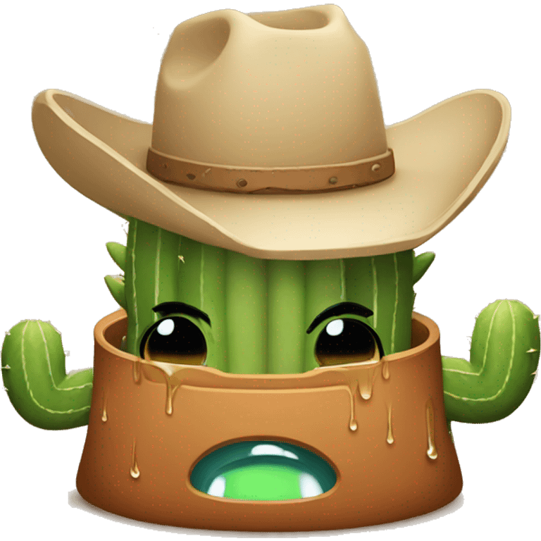 Cowboy Cactus crying emoji