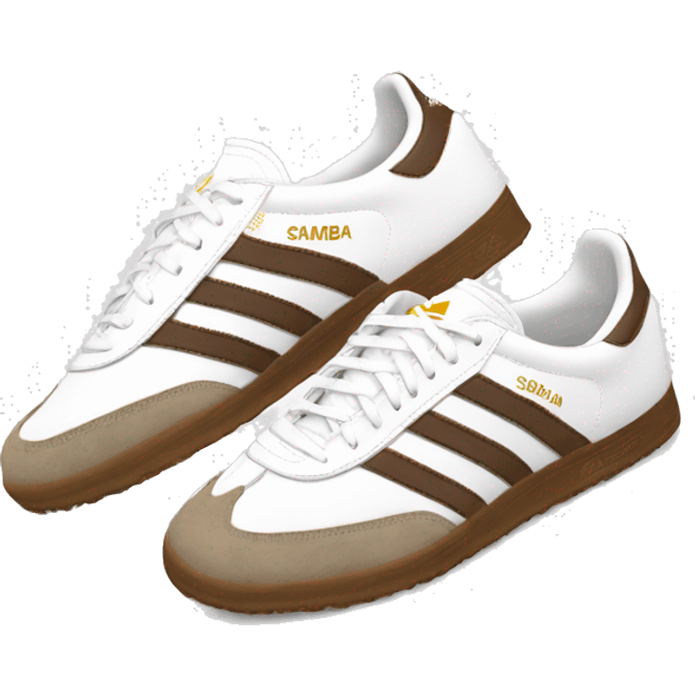 Adidas samba shoes white brown emoji