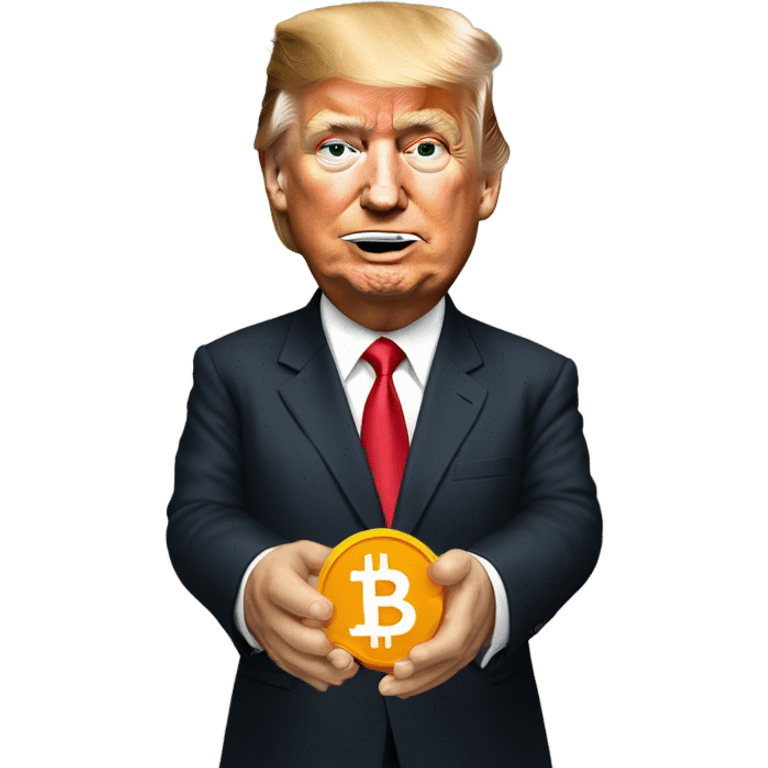 Donald trump holding bitcoin emoji