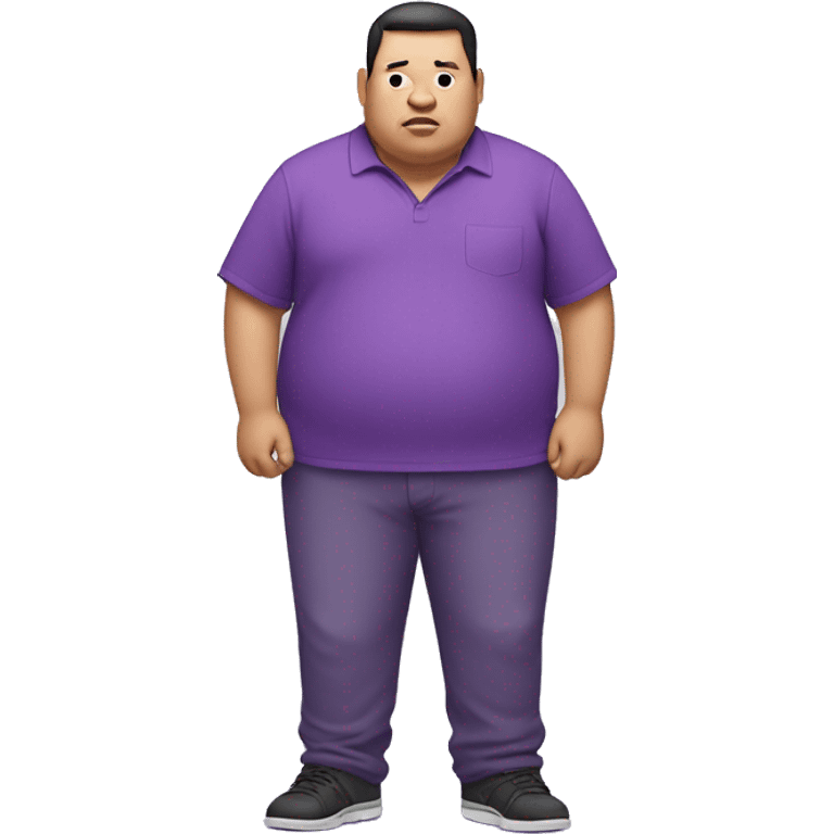 fat chinese man wearing purple shirt and purple pants emoji