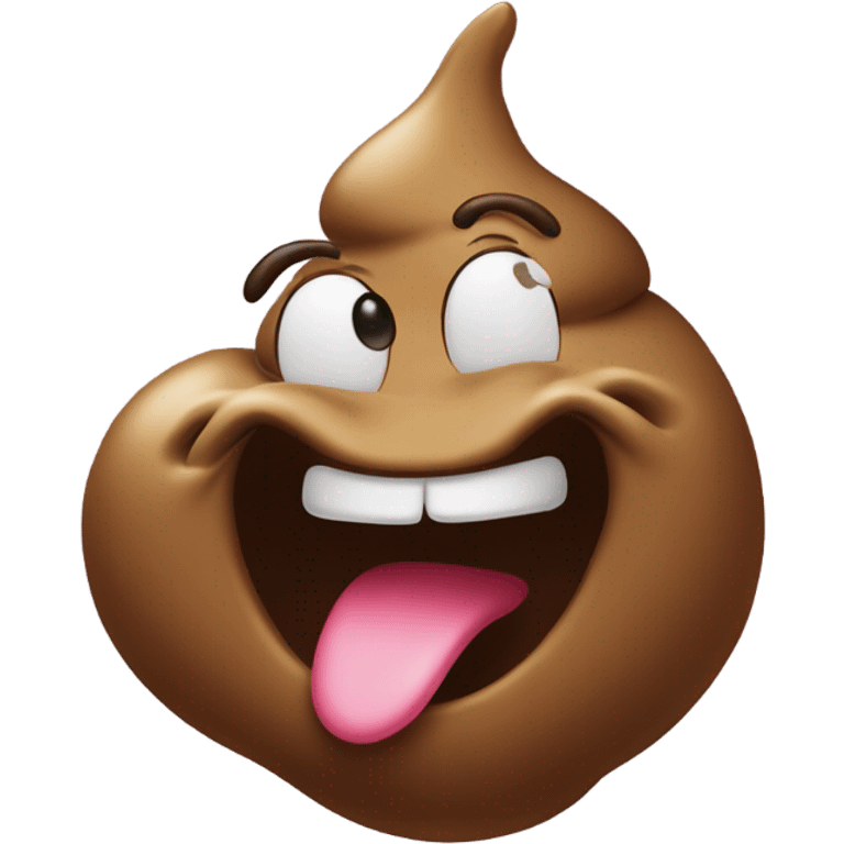 A poop blowing a kiss emoji