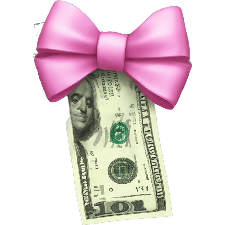 dollar with a pink bow emoji