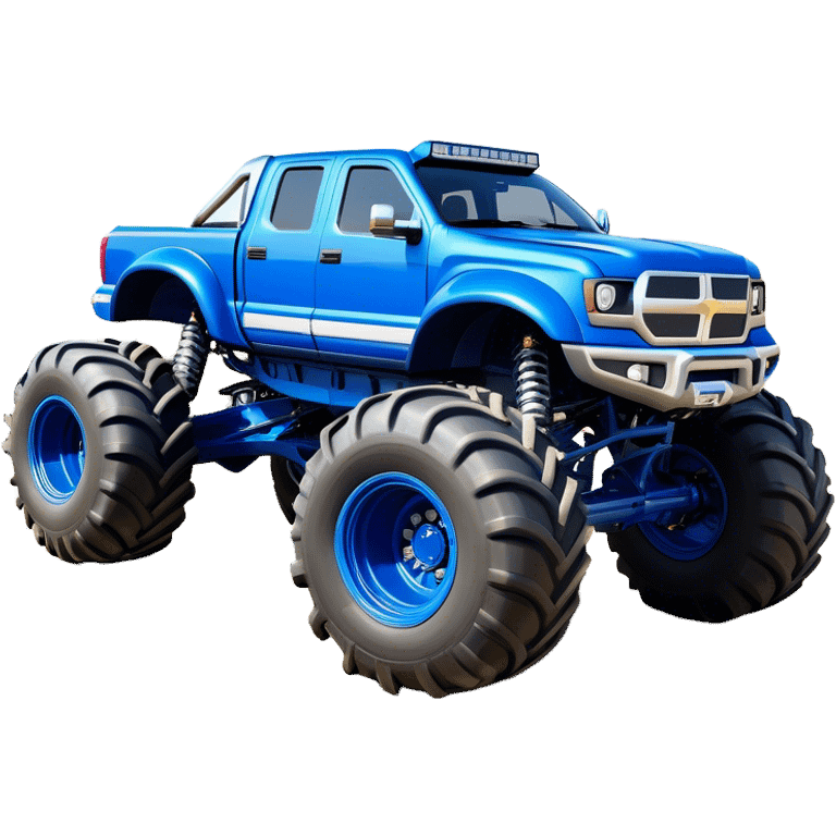 Bigfoot - Bigfoot 4x4 (Model Year: 2022) (Iconic colour: Blue) - An oversized, rugged monster truck with bold, aggressive lines painted in a striking blue. Focus on massive, rugged tires and a muscular chassis that exudes raw power and an urban legend feel. emoji