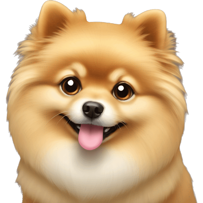 Pomeranian with heart emoji