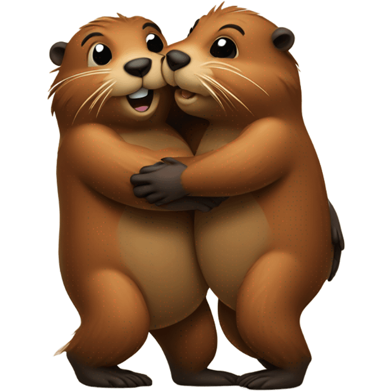 beavers hugging emoji