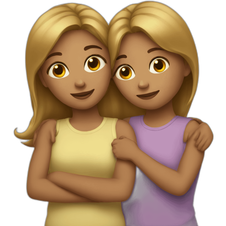 Two girls cuddling emoji