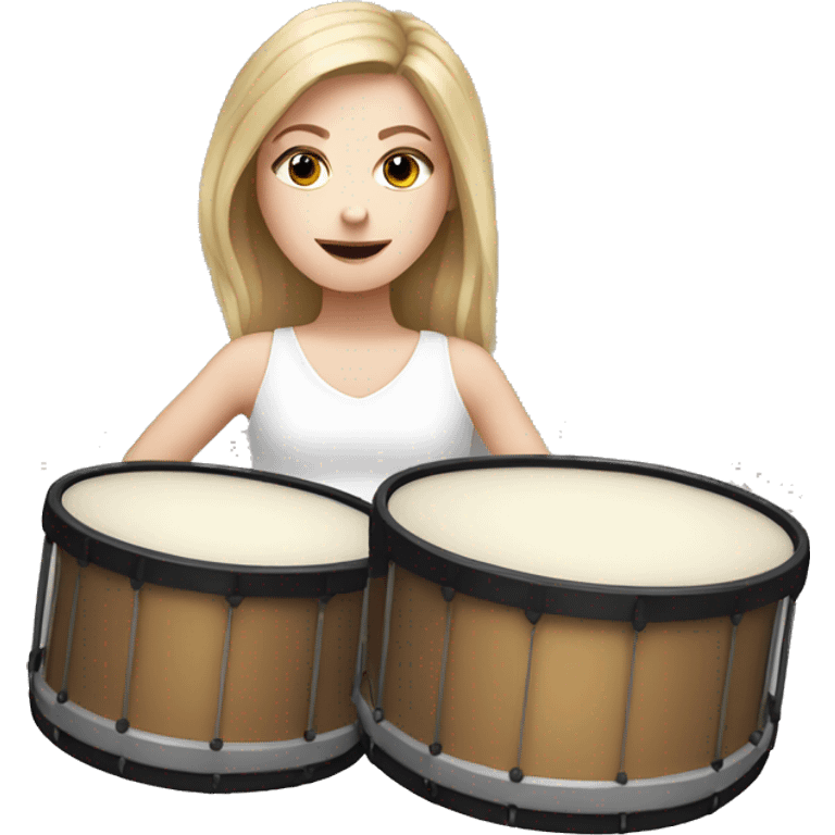 White girl with drum  emoji