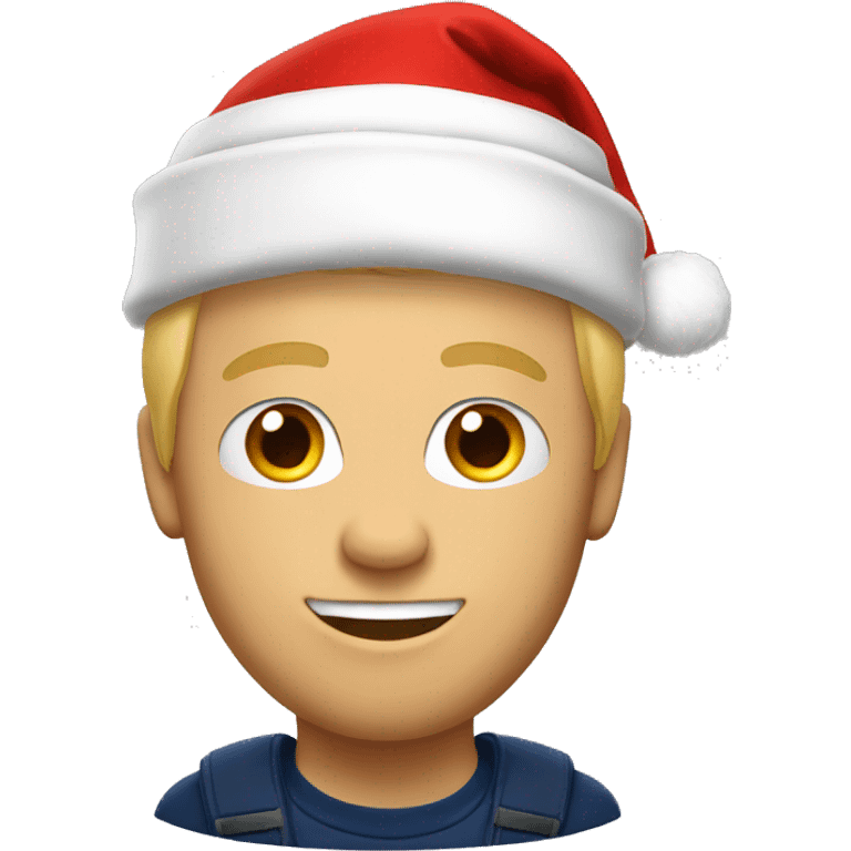 Blond male u of Arizona student  studying  in santa hat emoji