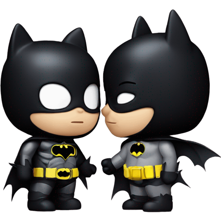 Hello kitty kissing Batman  emoji