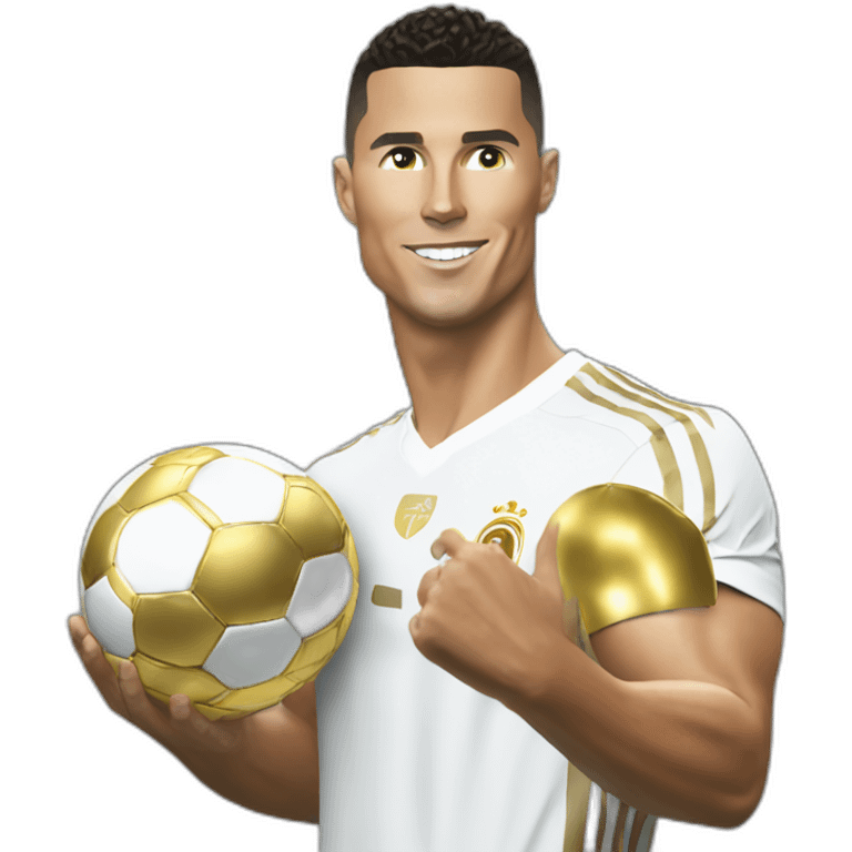 ronaldo avec un bollon d'or emoji