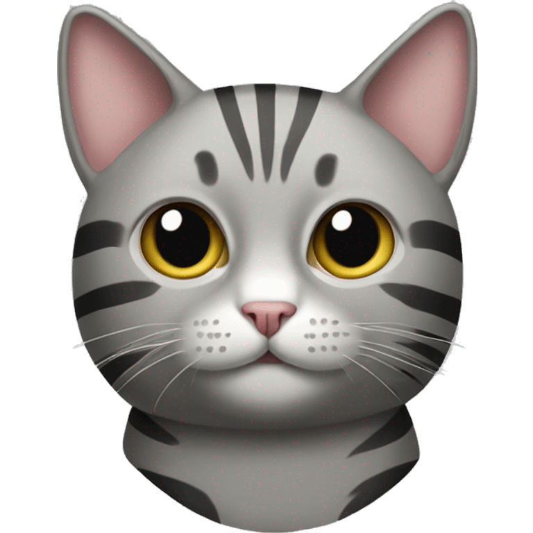 gray striped cat with no tail emoji