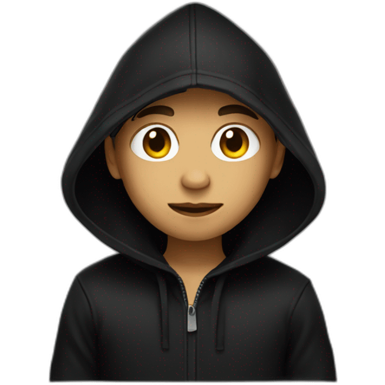 Boy in black hood emoji