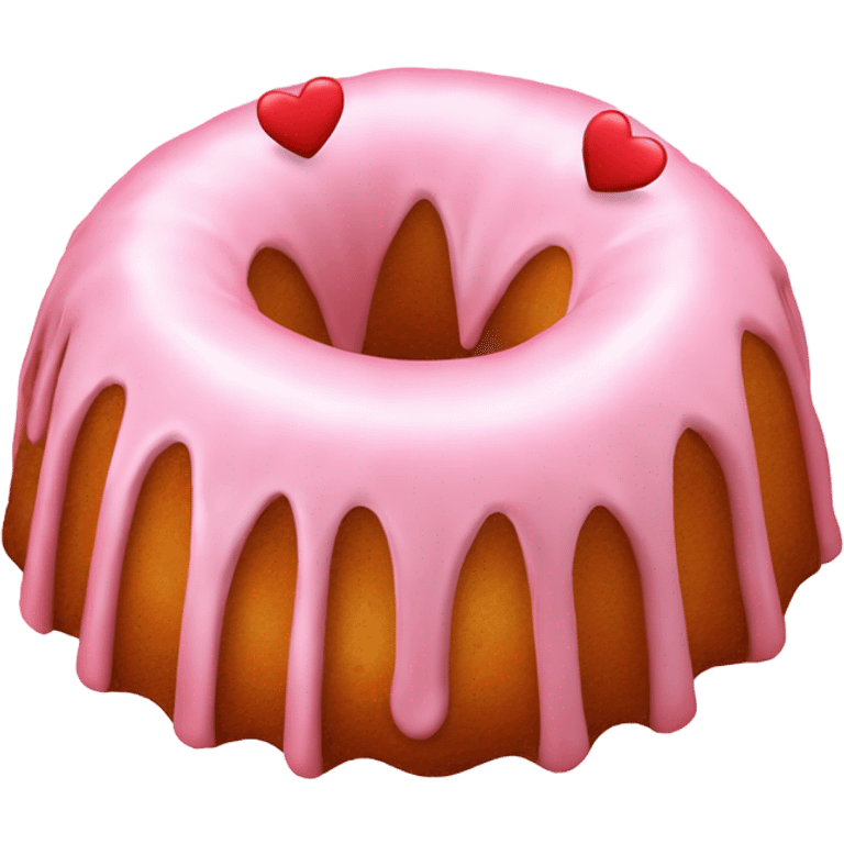 Light pink Valentine’s Day Bundt cake  emoji