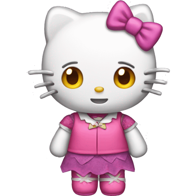 Hello kitty with Halloween costume emoji