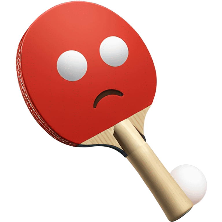 red table tennis bat and white ball emoji