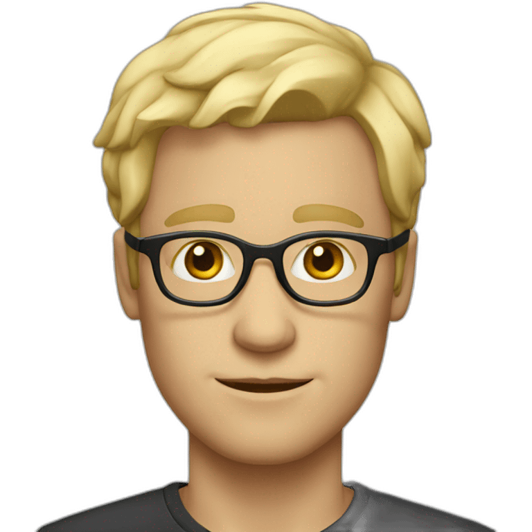 blonde white man with glasses emoji