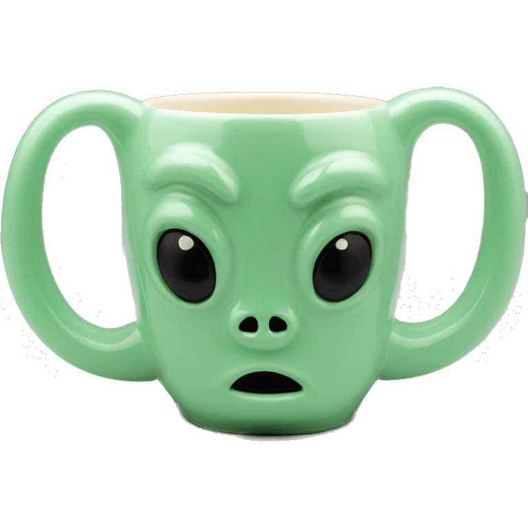 alien mug 90s mint green emoji