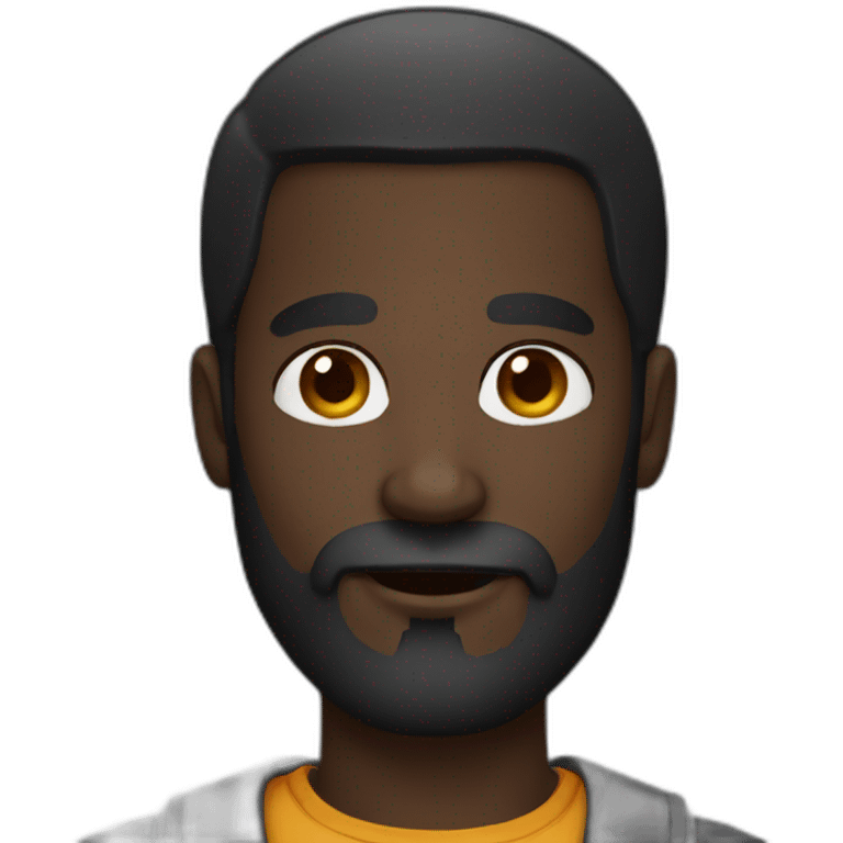 Dark skinned man with beard emoji