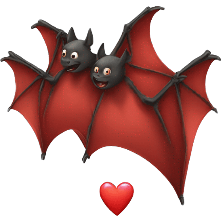  Red realistic bats in love emoji