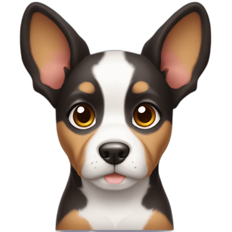 bodegueiro tricolor puppy ears up emoji