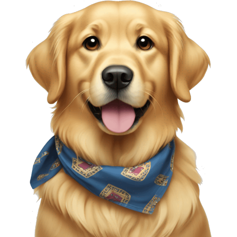 Golden retriever with a bandana emoji