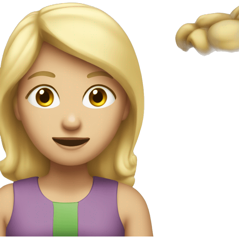 A blond woman talking to another person emoji