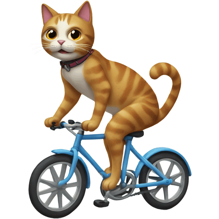 Cat riding a bike emoji