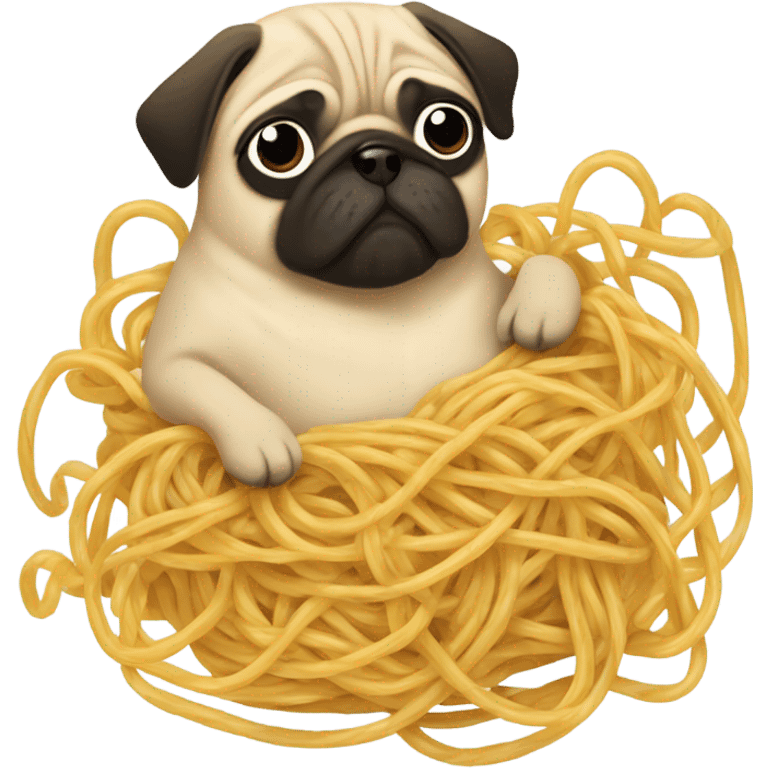 Pug wrapped in spaghetti  emoji