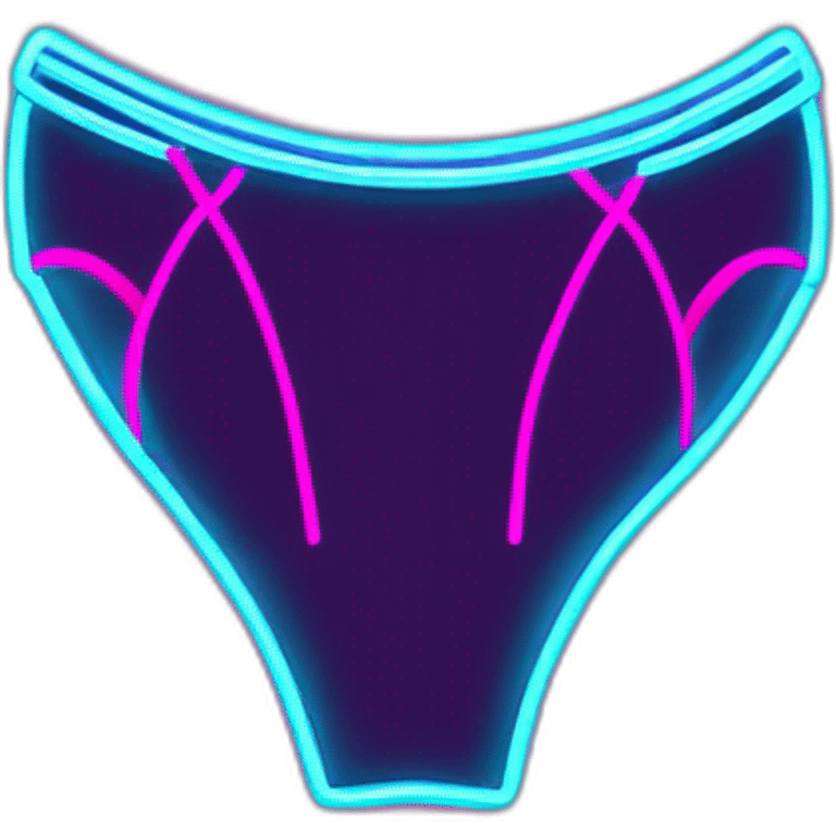 Sexy silhouette non-gender titillating lingerie neon sign emoji