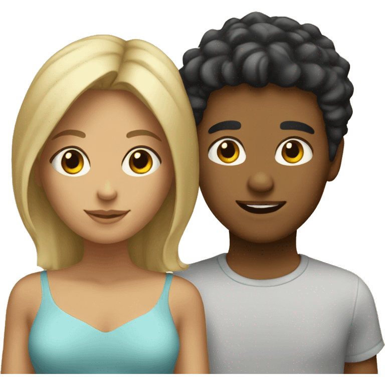 Blonde boy and Latina girl emoji