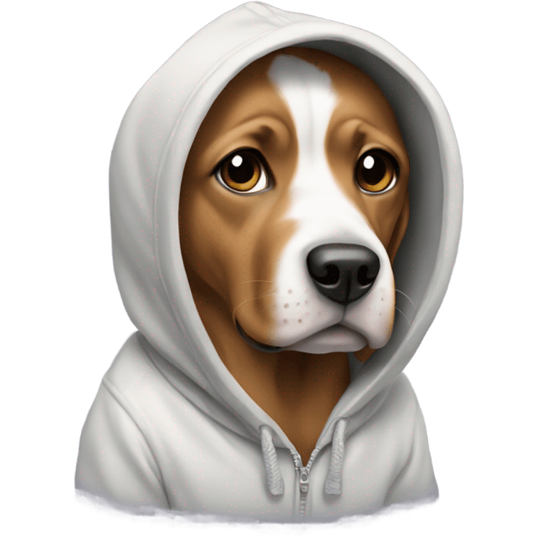 Dog wearing a hoodie emoji