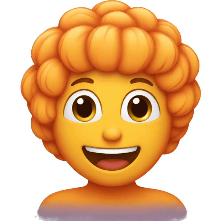 happy apricot, with hair emoji