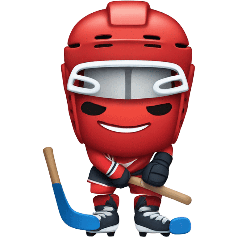 a red slushie playing hockey emoji