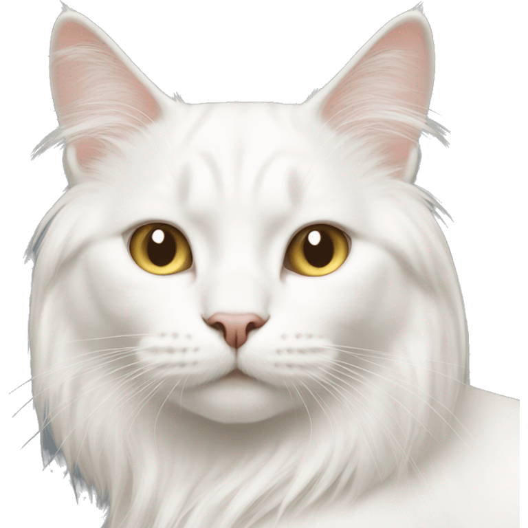 White cat with long blond hair emoji