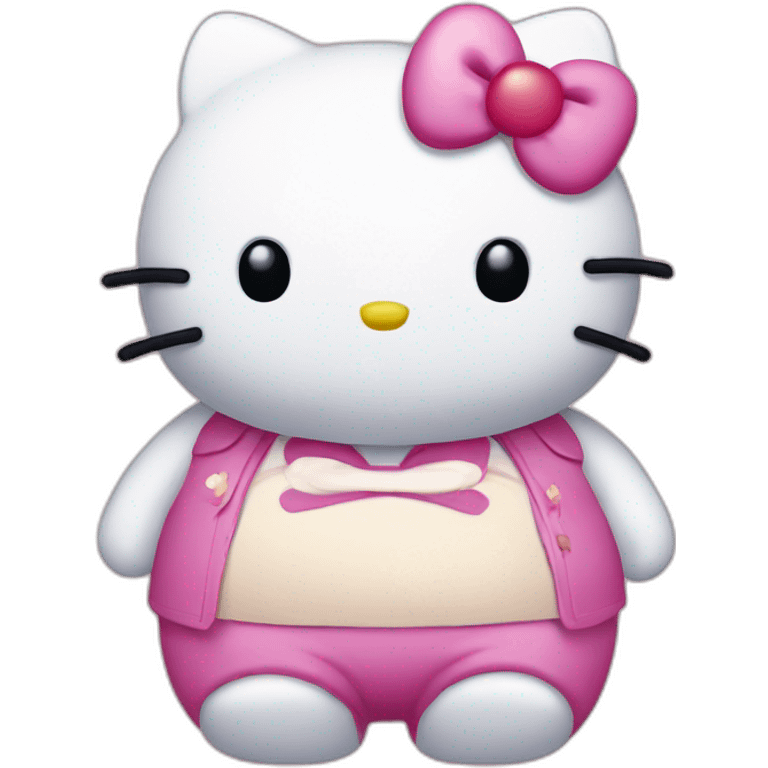 Extremely obese hello kitty emoji