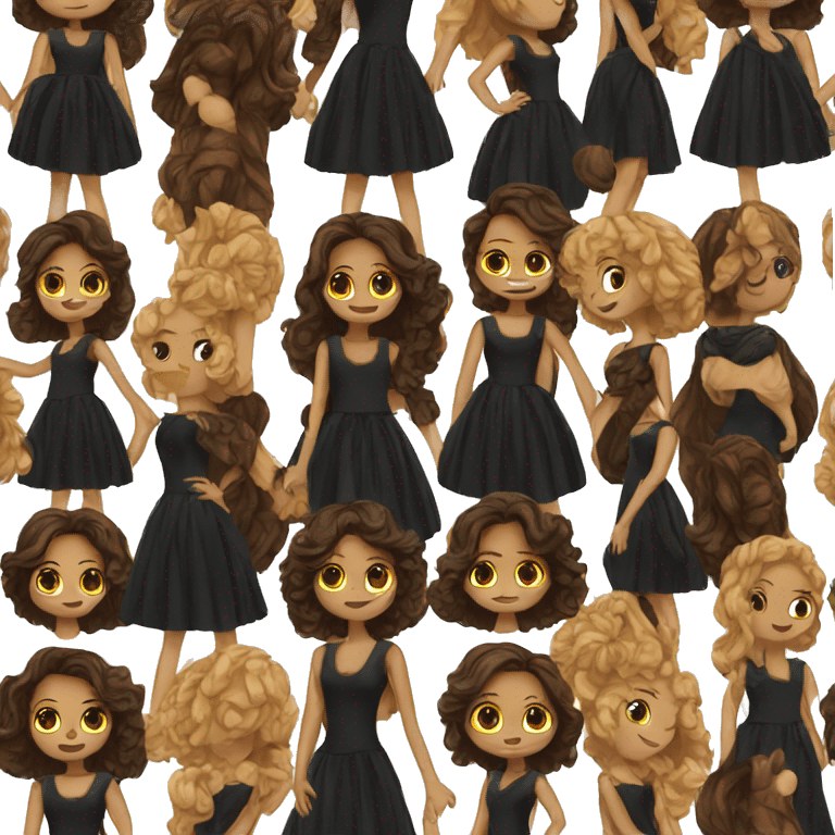 Black dress brown heir emoji