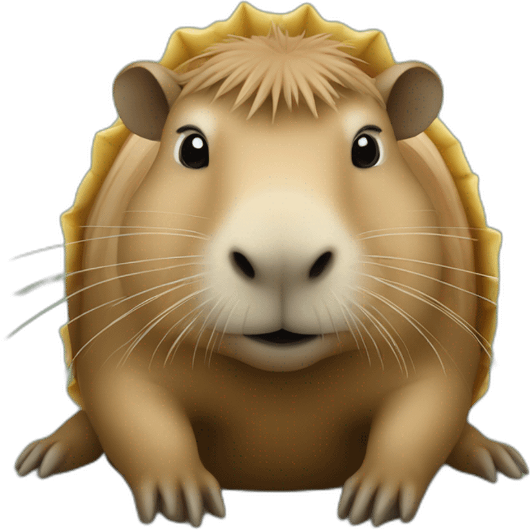 Capybara sur une tortue emoji